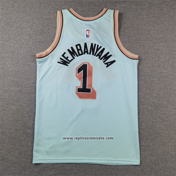 Camiseta Nino San Antonio Spurs Victor Wembanyama #1 Ciudad 2024-25 Verde